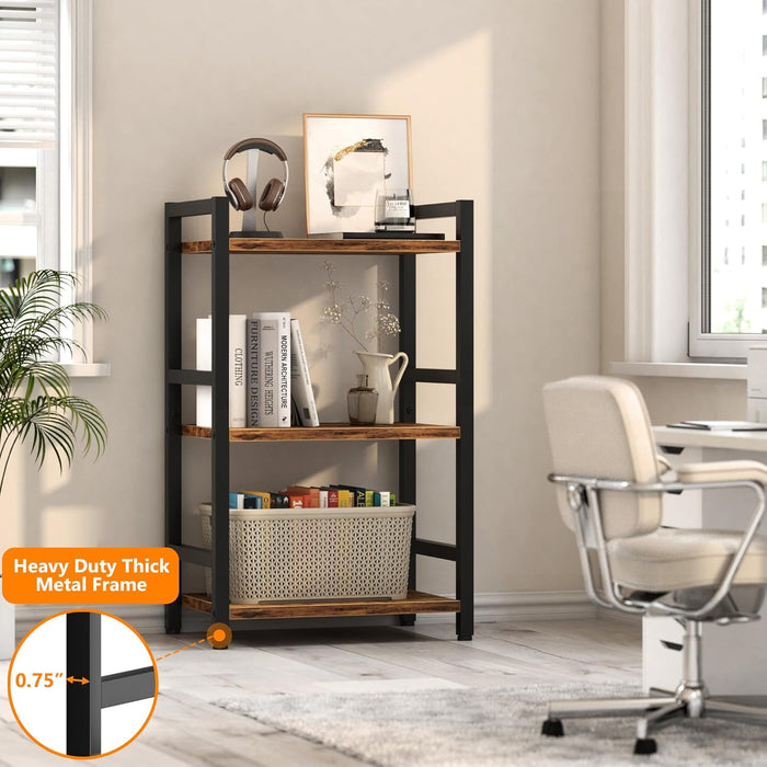 Narrow Bookshelf With Industrial Grade Steel Construction