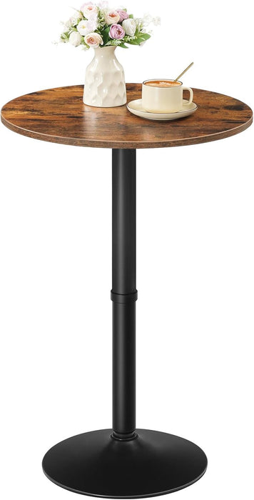 Bar Table Round 35 Inch Tall WeatheredWalnutFinish