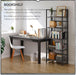 No Assembly Folding Bookshelf Book Shelves, 5-Tier 62.2"" H Collapsible Foldable Bookcase Storage Industrial Shelf for Living Room Bedroom Office