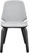 Brinley Mid Century Modern Gray Faux Leather and Black Wood Dining Room Accent Side Chair for Kitchen Table Desk Vanity