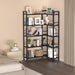 5-Shelf Corner Bookshelf, 68.5" L-Shaped Open Bookcase, Black
