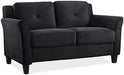 2 Piece Living Room Sofa and Loveseat Set in Black
