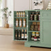 Green Industrial Buffet Cabinet With Adjustable Shelves