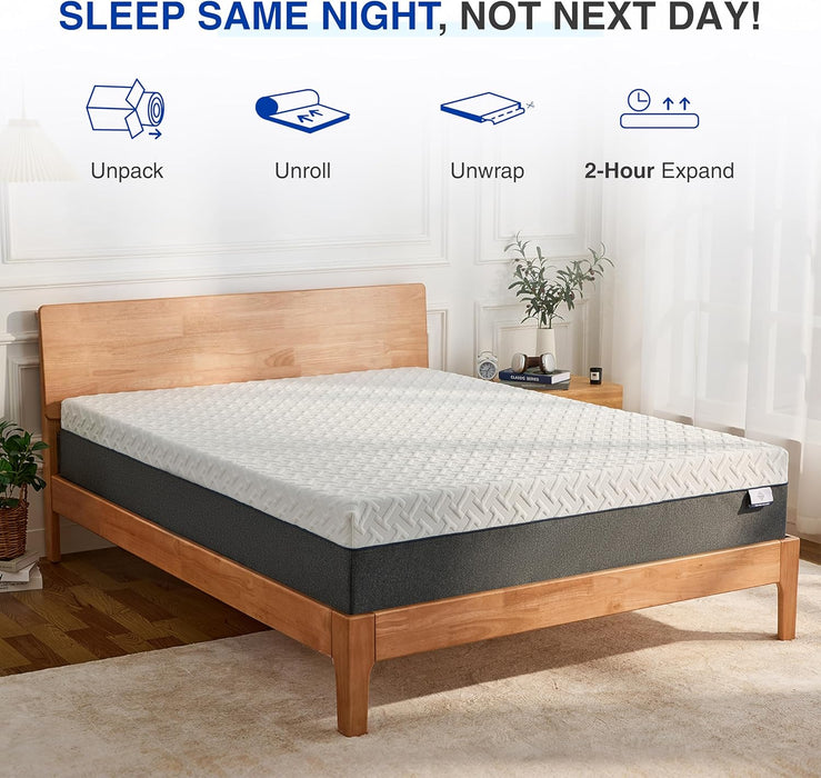 Queen Memory Foam Mattress Gel Cooling CertiPurUSCertified