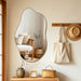 Irregular Cloud Pebble Wall Mirror 19.7X33.5 Inch Asymmetrical Frameless Aesthetic Decor Mirror Luxury Vanity Mirror for Living Room Bedroom Bathroom Entryway Passageway (Cloud)