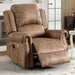 Power Recliner Chair with Massage and Heat, Faux Leather Electric Recliner Chair, Classic Single Sofa with Rivet Decoration for Living Room, Nut Brown
