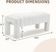 42.5" Upholstered Ottoman Bench,Modern Boucle Entryway Bench with Seating,Upholstered End of Bench,Teddy Fabric Footrest for Bedroom,Living Room