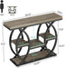 39.4" Console Table, Industrial 4-Tier Sofa Table Entryway Table with Storage Shelves, Narrow Wood Accent Tables with Metal Frame for Small Spaces, Hallway, Foyer, Grey