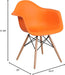 Alonza Series Orange Plastic Chair with Wooden Legs