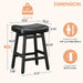 24 Inche Bonded Leather Counter Height Bar Stools Set of 2 Curved | Barstools with Curved Bonded Leather Seats & Heavy Duty Metal Legs for Kitchen Counter, Easy Assembly, All Black