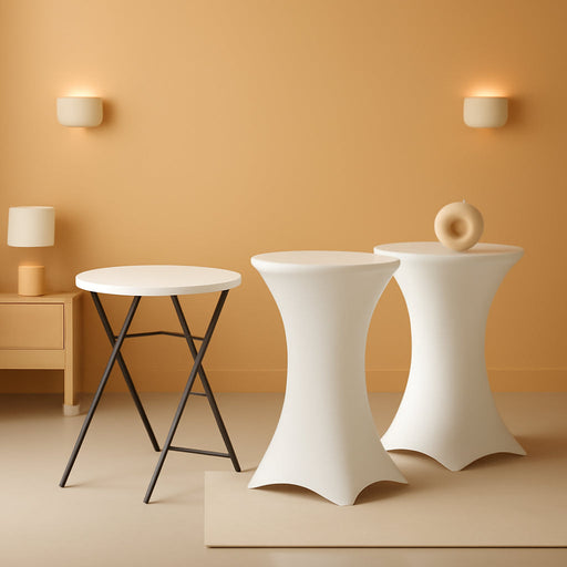 32Inch White HighTop Collapsible Cocktail Table Set