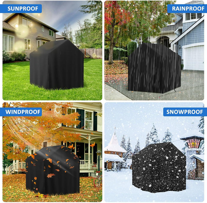 Outdoor Kids Playhouse Cover, 43" L X 47" W X 55" H Waterproof Cover for Backyard Wooden Playhouse, Heavy Duty Oxford Fabric All-Weather Protection with Zipper