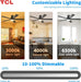 52" Black Ceiling Fan with Light and Remote, Modern LED 3-Color, 3CCT, Quiet Motor for Bedroom, Living Room, Dining Room, Ceiling Fans with Lights (Black)