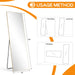 Mirror Full Length, Upgraded 16"X59" Body Wall Mirrors with Shatter-Proof Glass, Floor Standing, Hanging or Leaning, Tall Mirror with Stand Aluminum Alloy Frame for Bedroom Cloakroom