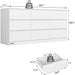 White 9 Drawer Dresser for Bedroom,Modern Deep Drawer Dresser with No-Handle Design,Wide Storage Chest of Drawers,Wood Bedroom Storage Organizer Furniture for Closet,Hallway