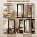 Full Length Mirror 71"X30", Large Solid Wood Frame Floor Mirror, Leaning Floor Mirror, Stable Frame, Shatterproof Glass, Modern Classic Style for Bedroom, Living Room, Entryway