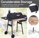 48" Steel Portable Charcoal Grill with Offset Smoker,Stainless Steel Barbecue Grill with Wheels for Patio BBQ Cooking, Camping