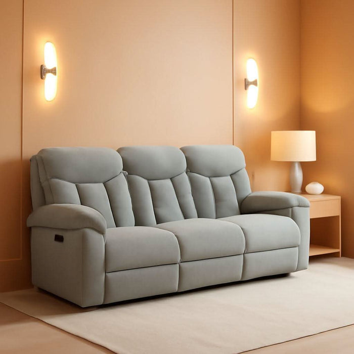 Mnul Double Recliner Couch for Living Room, Chenille Fbric Upholstered Reclining Sof, Home Theter Seting, Esy ssembly, Recliner Couch, Gry
