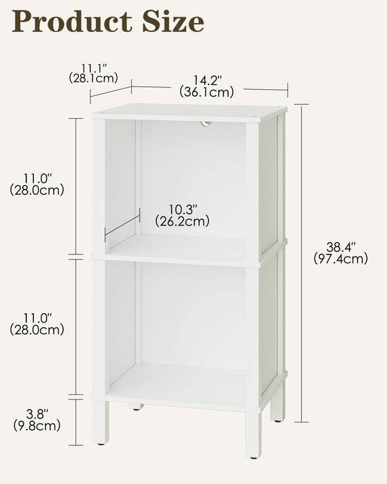 White Industrial Strength Bookshelf With Open Shelves