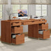 54Inch WalnutFinish ExecutiveDesk With Seven Drawers