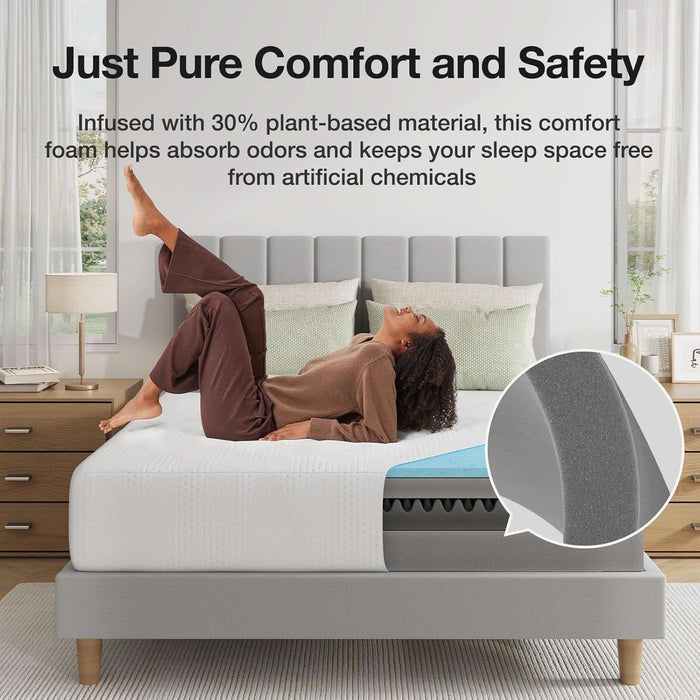 Queen Mattress, 10 Inch Queen Size Mattress in a Box, Gel Memory Foam Mattresses for Comfort Sleep, Cooling Night Sleep & Pressure Relief, Certipur-Us Certified
