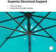 Outdoor Patio Umbrella with Base, 11 FT Deluxe Curvy Cantilever Umbrella Heavy Duty Offset Hanging Umbrella with 360° Rotation for Market, Pool, Garden, Backyard, Deck (Turquoise Blue)