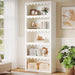 Tribesigns 5-Tier Open Bookcase, 70-Inch Tall White Bookshelf with Scalloped Edges, Modern Display Shelves Storage Organizer for Living Room, Home Office (1, White)
