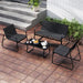 Stylish Outdoor Conversation Set with Tempered Glass Table and Ergonomic Seating for Patio, Garden, or Balcony Use