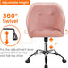Comfy Desk Chair Cute Office Chair Pink Velvet Desk Chair Makeup Chair Vanity Chair with Back, Modern Swivel Computer Chair Accent Chair for Bedroom
