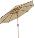 Sunnydaze 8.5 Ft Outdoor Patio Umbrella with Push Button Tilt and Crank - Faux Woodgrain Finish - Large Vented Market Umbrella