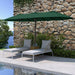 15FT Double Sided Patio Umbrella with Base Included Large Outdoor Market Umbrella with Crank Handle, UV Resistant Canopy, Sturdy Frame for Garden, Poolside, Deck, Forest Green