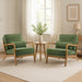 Olive Green Mid Century Chenille Upholstered Armchair