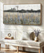 Large Vintage Framed Canvas Wall Art for Living Room, Rustic Farmhouse Countryside Windmill and Barn Landscape Painting, Retro Wildflower Field Meadow Print, 48"X24" Ready to Hang
