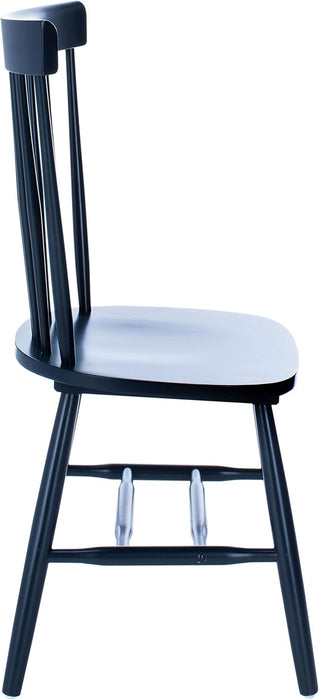Home Collection Parker Farmhouse Navy Blue Windsor Spindle Solid Wood Dining Chair Set of 2