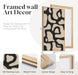 Framed Neutral Horizontal Abstract Wall Art for Living Room, Extra Large Black and Beige Modern Painting Print, Mid Century Canvas Artwork for Dining Room Bedroom Hallway Office Walls Decor, 30X60 Inch