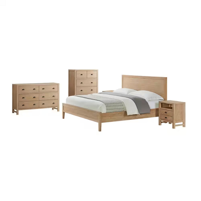 Arden 5-Piece Wood Bedroom Set with King Bed, 2-Drawer Nightstands, 5-Drawer Chest, 6-Drawer Dresser