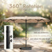 15Ft Large Patio Umbrellas with Base Included, Outdoor Double-Sided Rectangle Market Umbrella with Stand, outside Umbrellas for Poolside Lawn Backyard