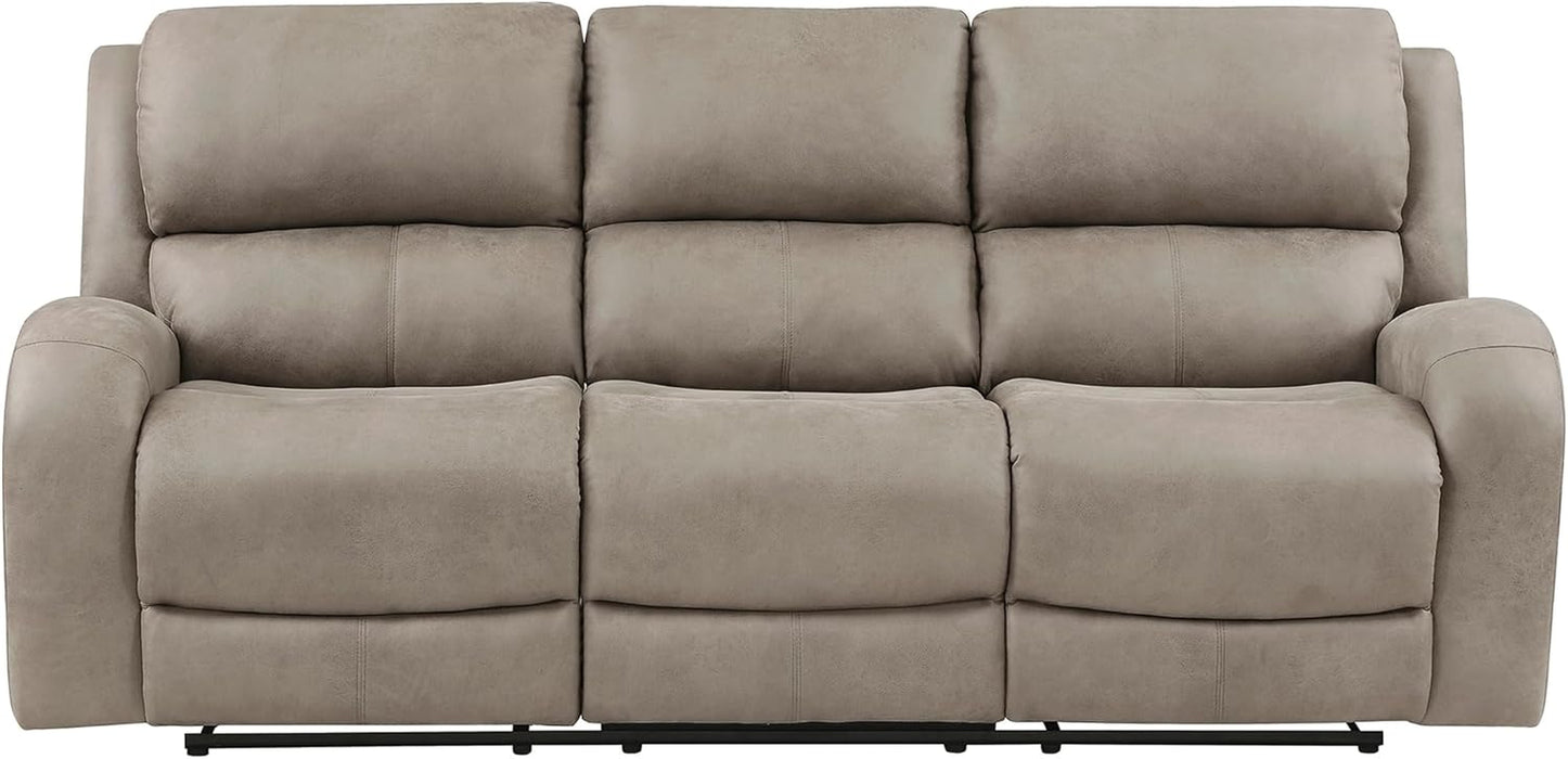 Recliner Couch, Wall Hugger Sofa Recliners, Home Theater Seating Dual Reclining Couch, Manual Recliner Couches for Living Room, Bedroom, Office, Apartment, 84.5'' Sofa Recliner, Brown