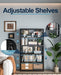 5-Tier Tall Book Shelf, Metal Bookcase with Adjustable Shelves | Metal Bookshelf,Bookend,Anti-Tip,Leveling Feet,,Display Storage Shelves for Bedroom/Office,Rust-Resistant,Easy Assembly Black