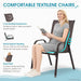 24.4" Wide Outdoor Patio Stackable Chairs Set of 4, Brown