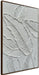 White Textured Wall Art, Hand Painted Canvas Abstract Wall Art Framed, 3D Minimalist White Leaf Plant Painting 24"X36"