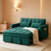 Sleeper Sofa Bed,55'' Convertible Pull Out Couch with Side Pockets,Velvet Fabric Loveseat Sleeper Sofa with Adjustable Backrest for Living Room,Bedroom,Apartment and Small Space, Green