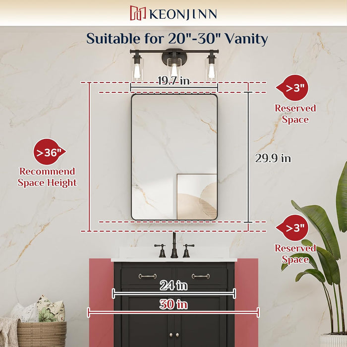 20 X 30 Inch Brushed Nickel Bathroom Mirrors for over Sink