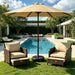 9FT Outdoor Patio Umbrella with Easy Crank - UV Resistant & Waterproof Market Umbrella with Ventilated Canopy, 8 Sturdy Ribs & Powder-Coated Frame for Garden, Deck, Backyard, Pool, Patio Table