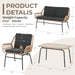4 Piece Outdoor Patio Furniture Set, Rattan Conversation Sets, All-Weather Wicker Chairs with Cushions and Coffee Table, for Garden Balcony Courtyard Poolside