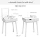 Vanity Table Set with Flip Top Mirror and Cushioned Stool, Folding Top Flip Mirrored Large Storage Organizer for Home Bedroom Bathroom, Makeup Dressing Table Set with 2 Drawers, White