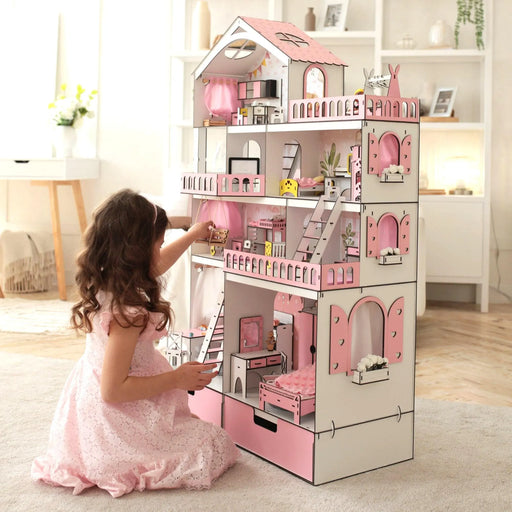 Magical Wooden Staircase Playhouse - Hanging & Standing, Perfect for Kids' Room Decoration