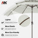 11Ft 3 Tiers Market Umbrella, Outdoor Table Umbrella for for Patio, Deck, Backyard (Light Beige)