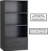 4 Tier Bookshelf Bookcase Storage Shelf Display Cabinet with Drawer Ample Storage and Display Space Safe with Anti-Toppling Device Perfect for Sturdy Room Bedroom Living Room Home Office Use