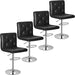 Bar Stools Set of 4, Modern PU Leather Adjustable Bar Stools with Back, 360° Swivel Bar Height Stools for Kitchen Counter Island, X-Large Size, 17.3" D X 16.5" W X 45" H, Black